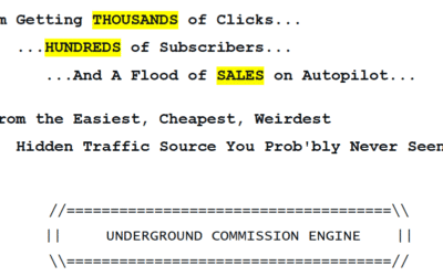 Underground Commission Engine Review – Weird Traffic Hack That Sends Clicks, Subs & Sales on Autopilot